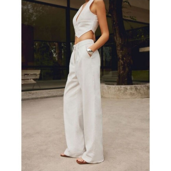 Commense Pants - 41. Nwt Commense Linen Trousers White Size Medium